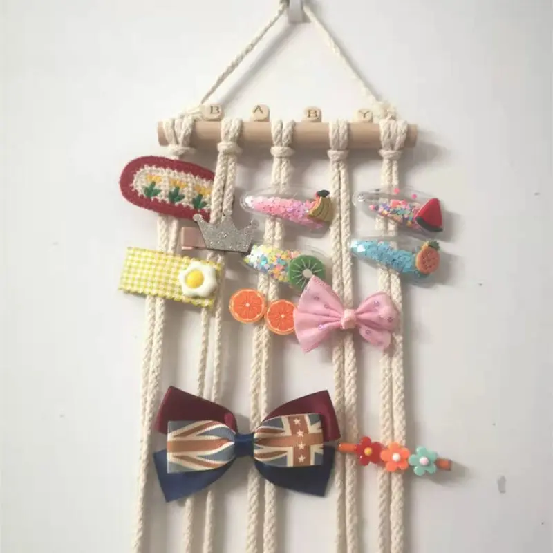 INS Nordic Wooden Cloud Baby Hair Clips Holder Princess Girls Hairpin Hairband Storage Pendant Jewelry Organizer Wall Ornaments