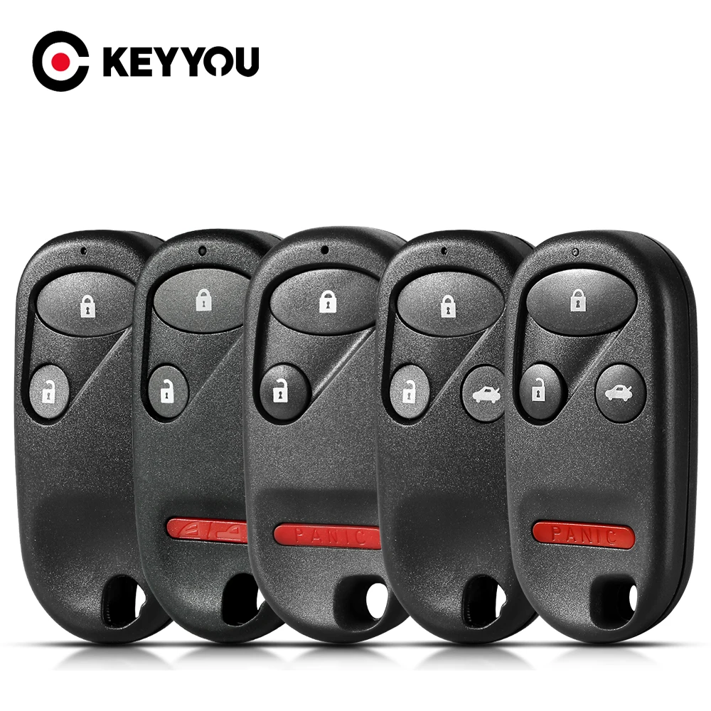 

KEYYOU 10PCS For Honda Accord Civic CRV Jazz S2000 Fit Odyssey Keyless Entry Replacement Remote Key Shell Fob 2/3/4 Buttons Case