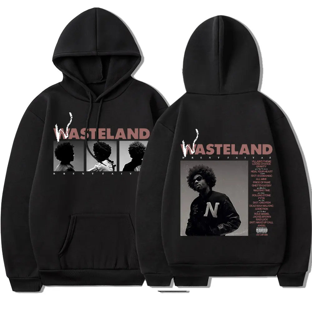 

Rapper Brent Faiyaz Hoodie Music Album Wasteland Print Vintage Sweatshirts Men Women Street Fashion Hip Hop Oversized Hoodies