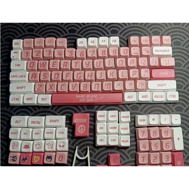 

133 колпачков для клавиш PBT, сублимационный краситель, XDA профиль, креативный, индивидуальный для записи, игровой программатор для девочек, студентов, подарки для офиса и дома