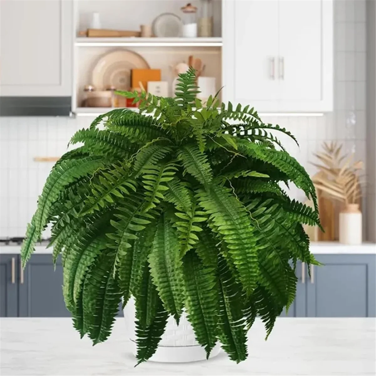 UV Resistant Lifelike Artificial Boston Fern Artificial Ferns for Outdoors Faux Ferns Fake Plants artificial ferns