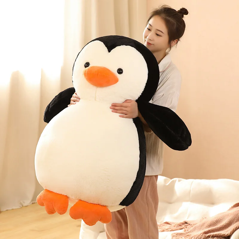 Nuevos juguetes de peluche de pingüino gordo suave, muñeco de