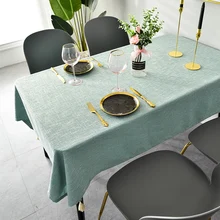 Nappe nordique rectangulaire en coton et lin, couleur unie, imperméable, moderne, décoration de Table pour fête de mariage 