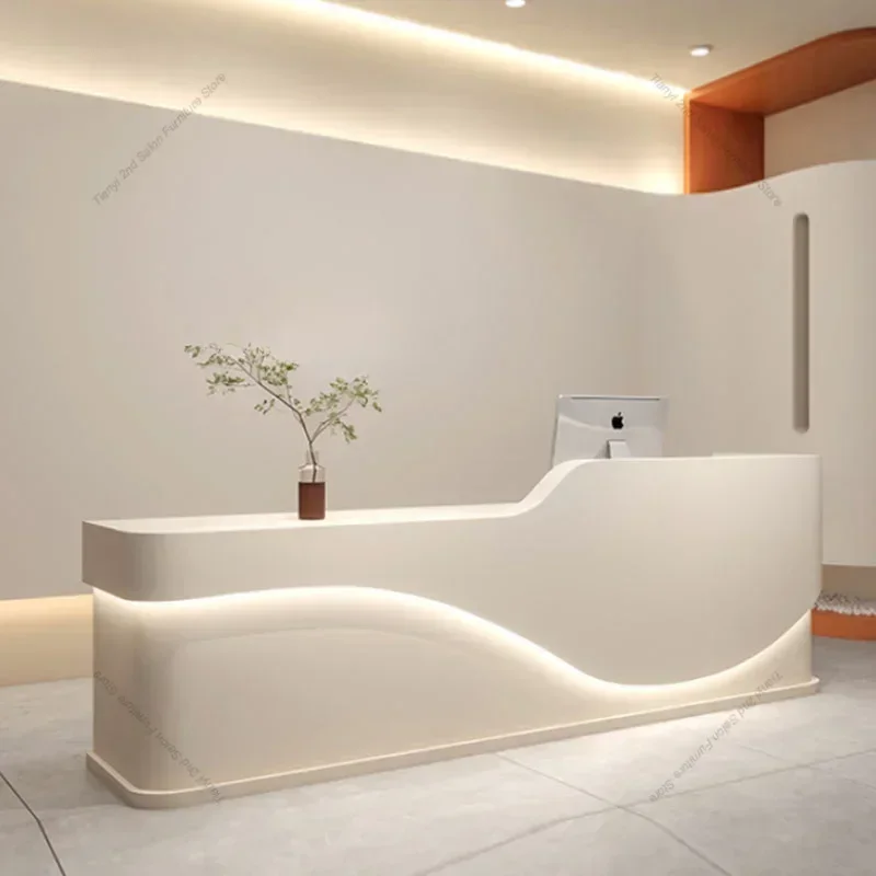 Italian Style Clothing Shop Reception Desks Hotel Simplicity Beauty Salon Reception Desks Multifunctional Furniture Recepce HBRD