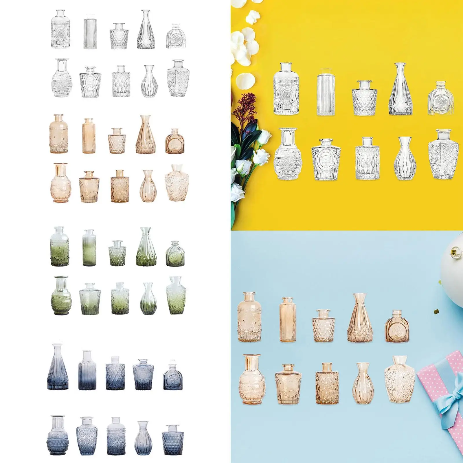 Mini Glass Bud Vases Set 4