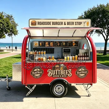 Belyoo Mobile Food Truck Outdoor Portable Mobile Kitchen Beer Cold Drink Snack Custom Concession Food Trailer
