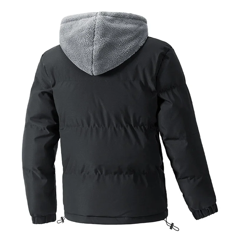 8XL puffer jacket mens thick warm plus size winter jacket men cotton fleece padded hooded parkas fake two piece coats outwear cotton jacket parkas coat parka coat puffer jacket