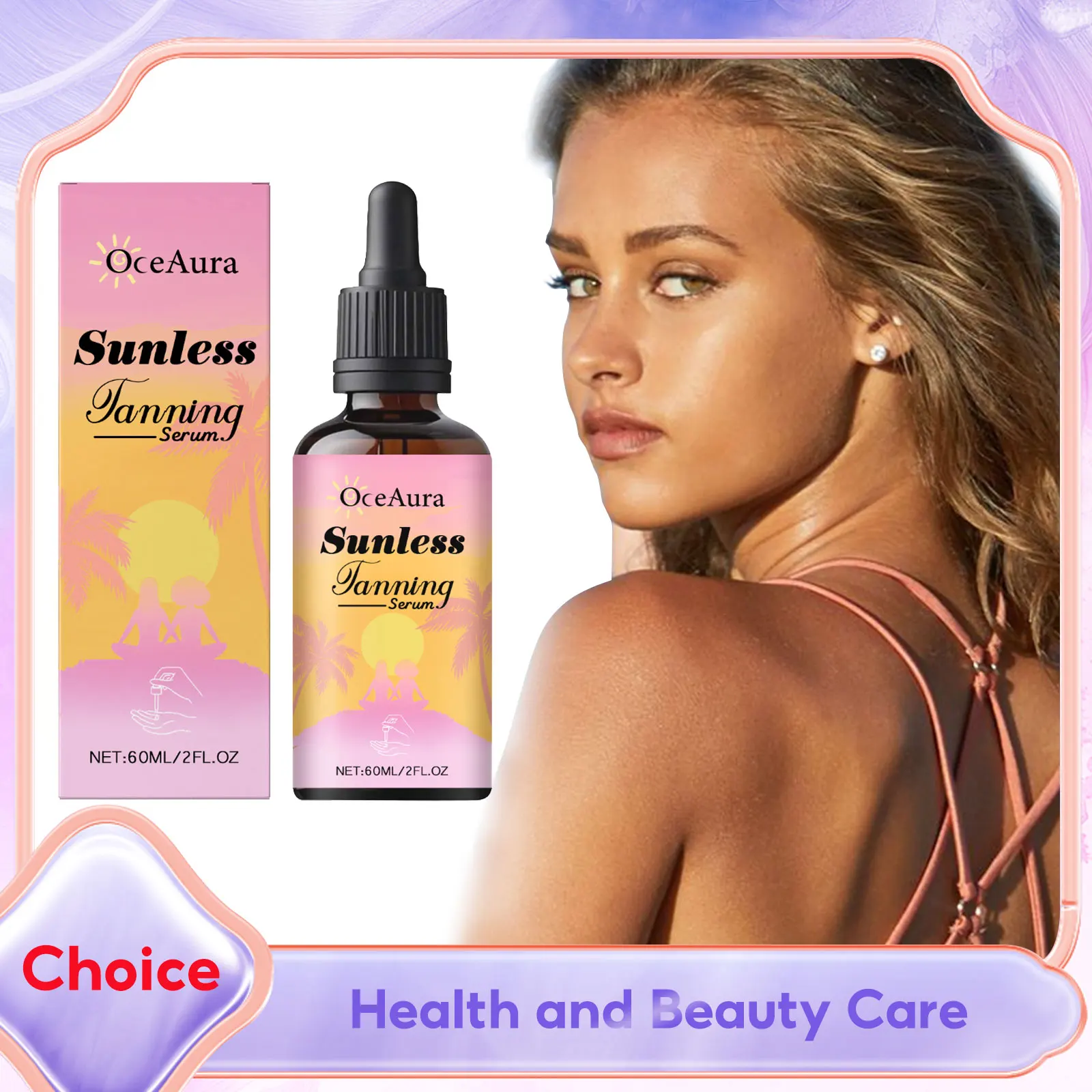 Tanning Oil Tanned Intensifier Faster Darker Sun Tan Skin Moisturizing Hydrated Gradual Glow Self Color Correcting Tanning Drops