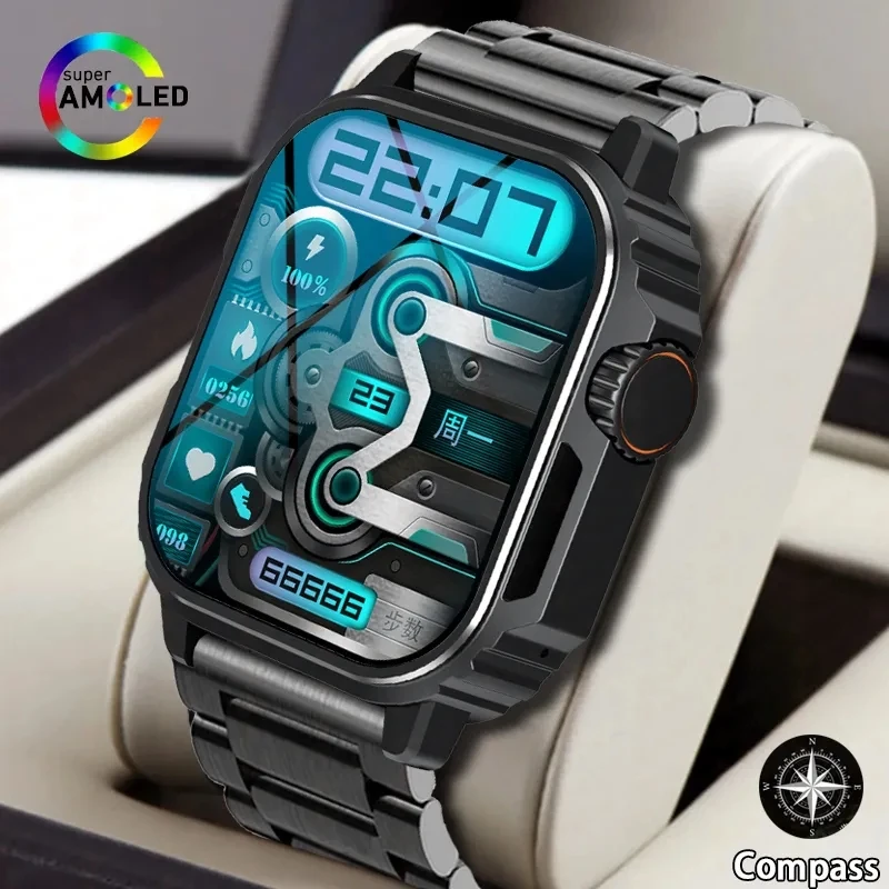 

Military Smart Watch AMOLED 485*520 HD Screen Compass GPS Sport Track Fitness Watch AI Voice Bluetooth Call Smartwatch Men Women
