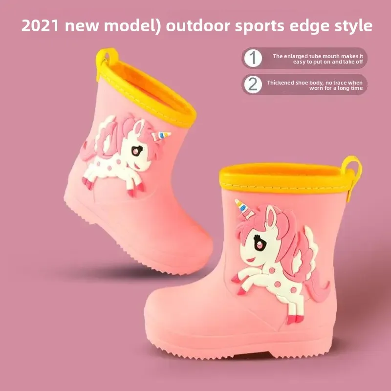 [Edge-covered anti-wear feet] Pink Unicorn