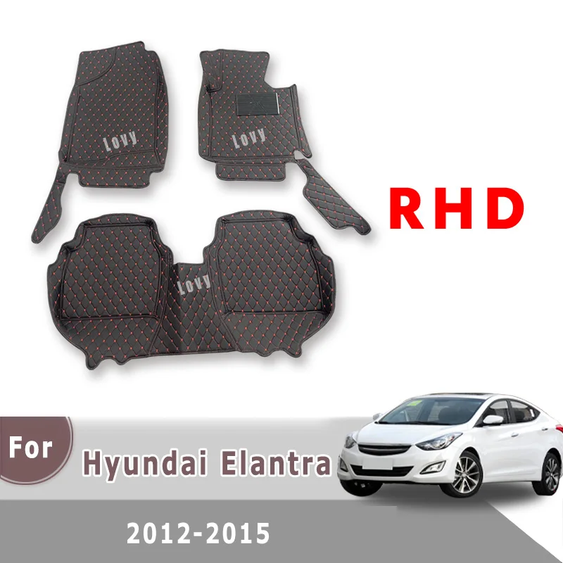 

RHD Carpets For Hyundai Elantra 2015 2014 2013 2012 Car Floor Mats Auto Interior Accessories Parts Decoration Waterproof Rugs