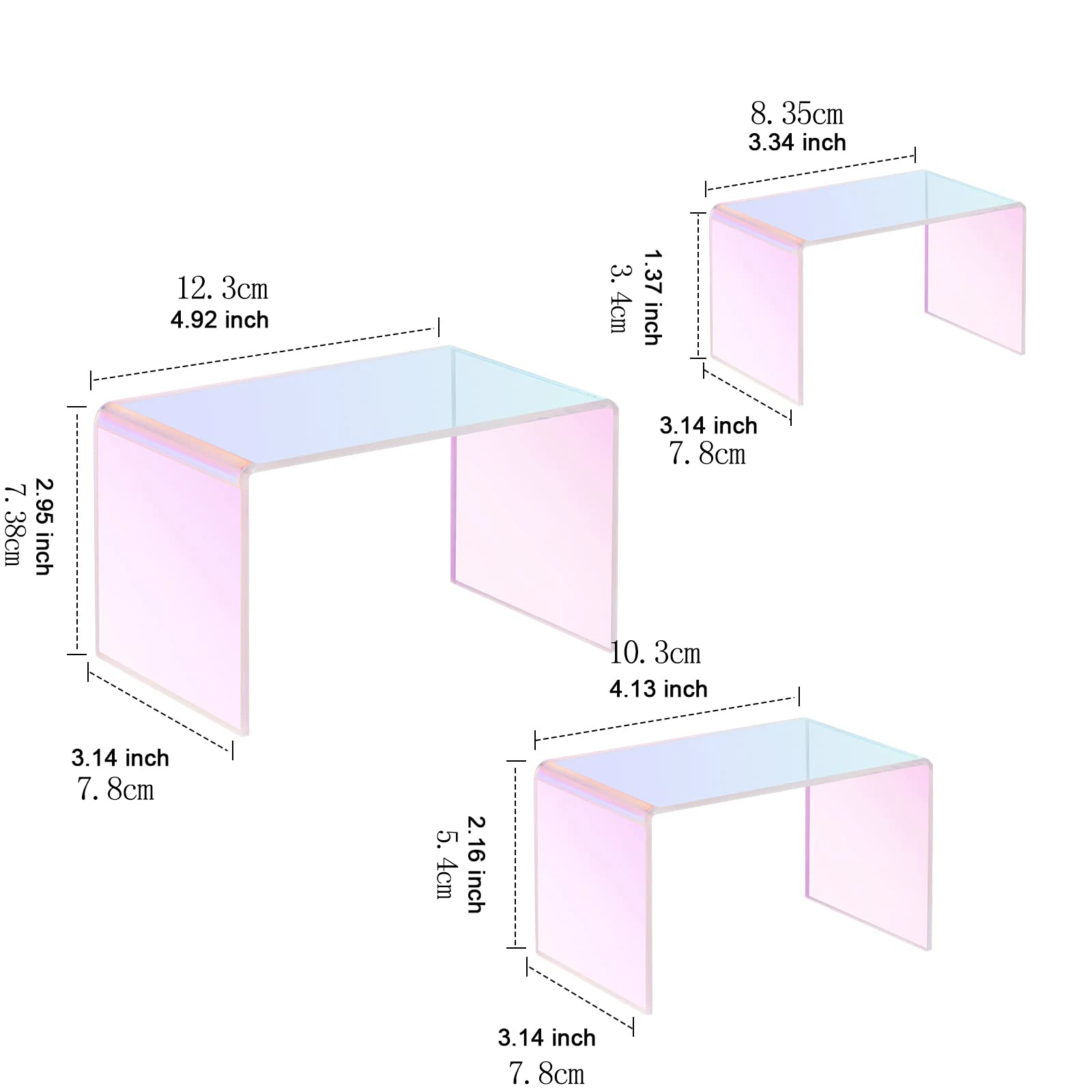 Iridescent Multi-Purpose Display Stand for Collectibles and Accessories