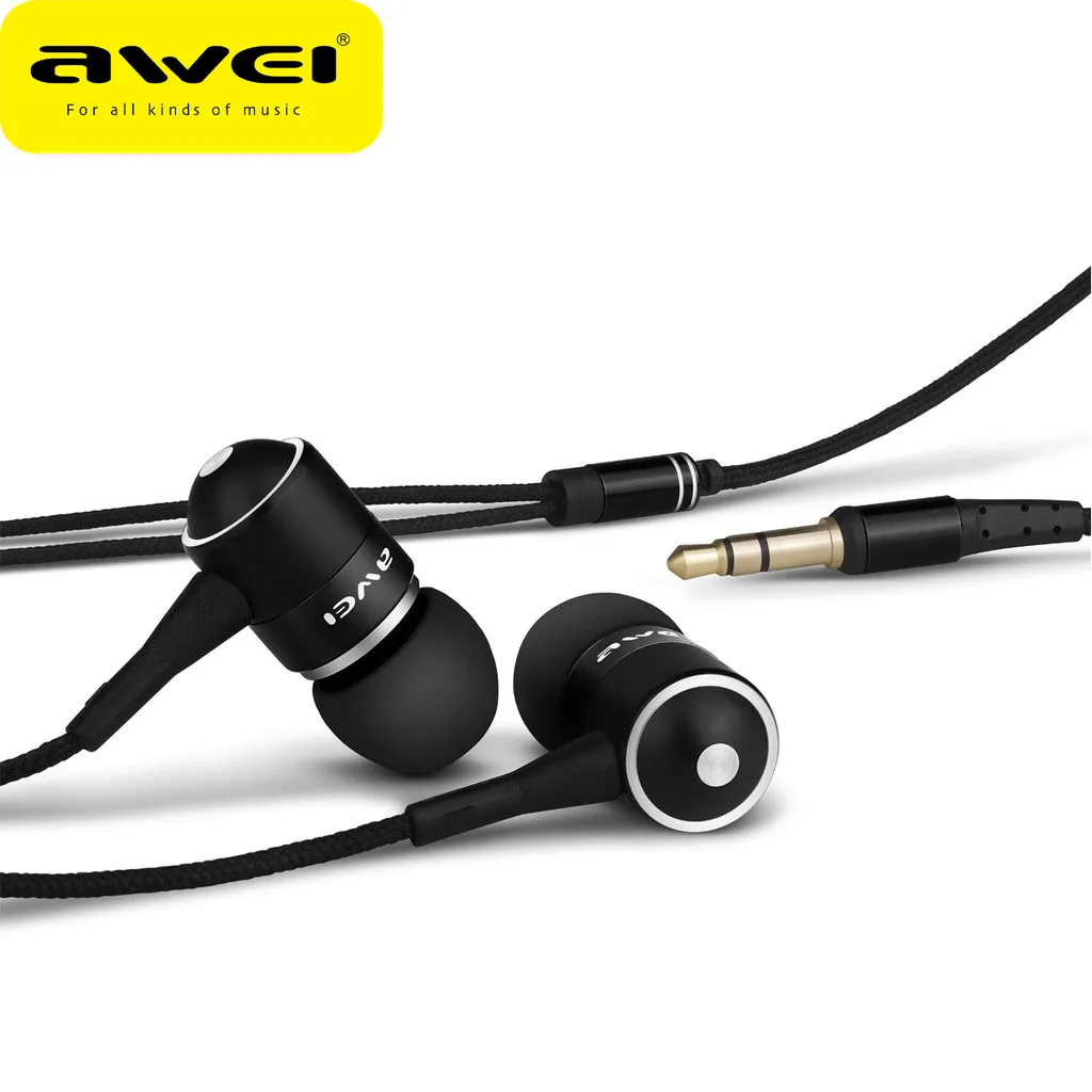 Awei Esq3 Wired Earphone For Iphone Samsung Earbuds Stereo Headset