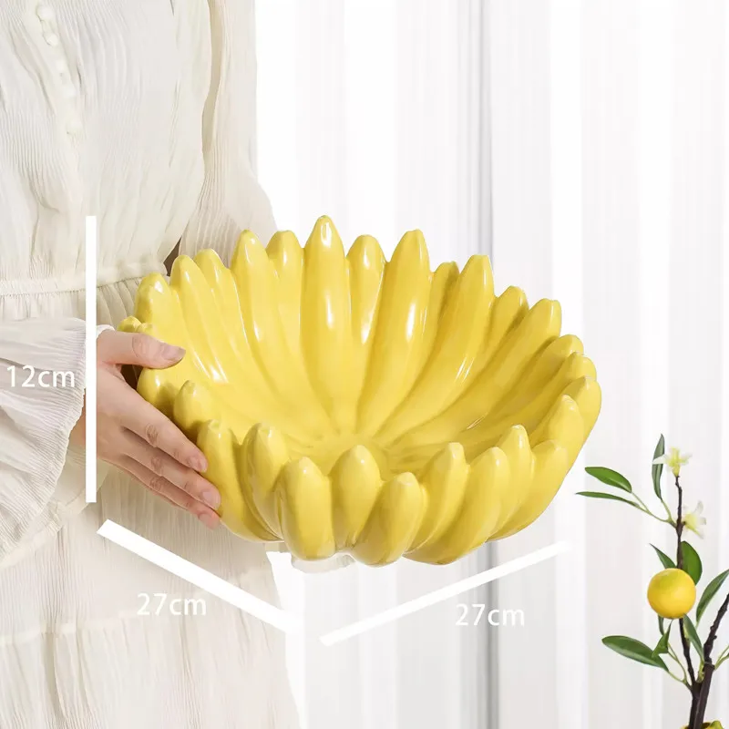 Creative Banana Shaped Storage Tray Ceramic Fruit Tray Household Snack Storage Living Room Desktop Container ceramic storage jar