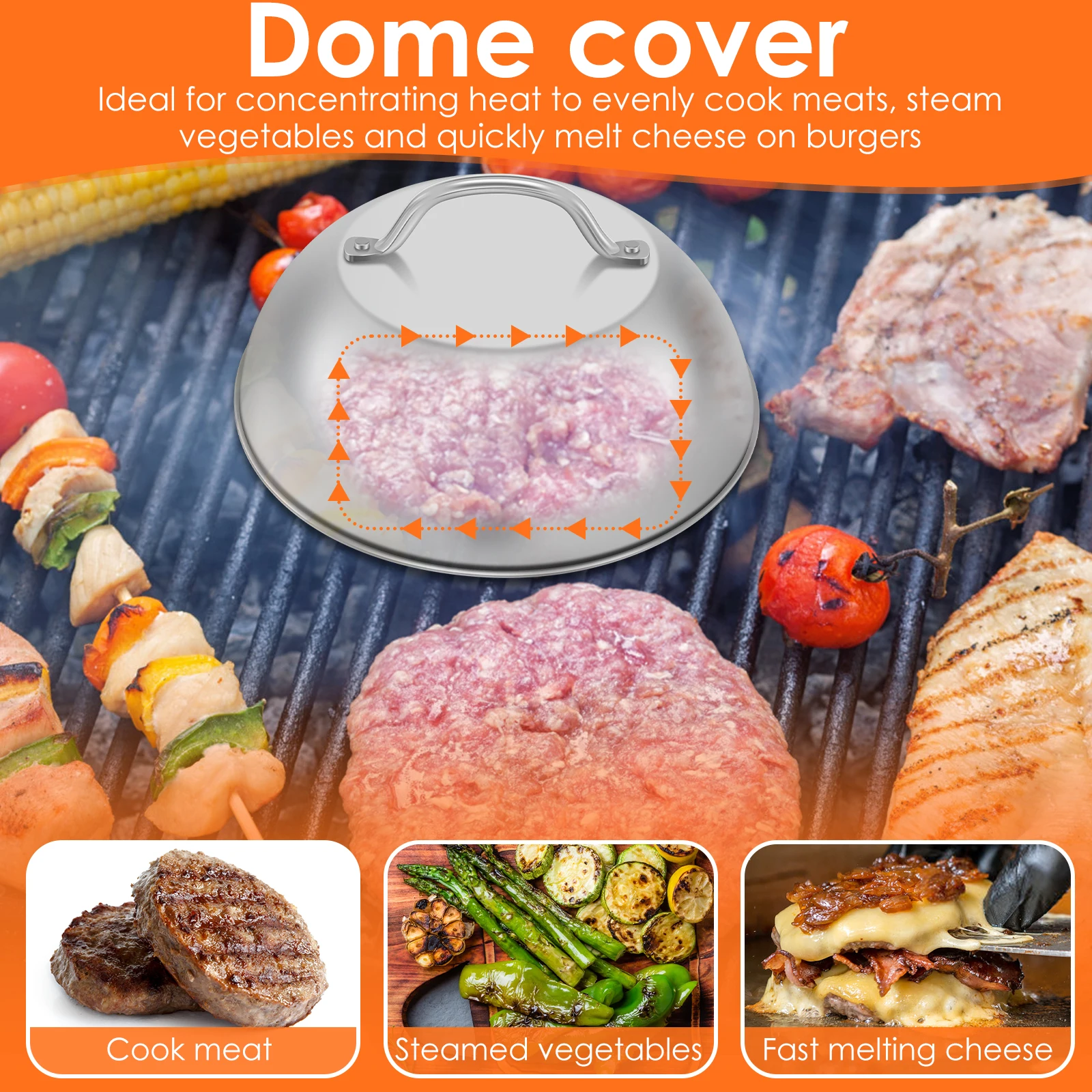 Description Picture 5 of itemSmashed Burger Kit, Burger Press, 5.5 Inch Smash Grill Press Metal Burger Spatula Hamburger Patty Maker Flat Top Grill Cooking