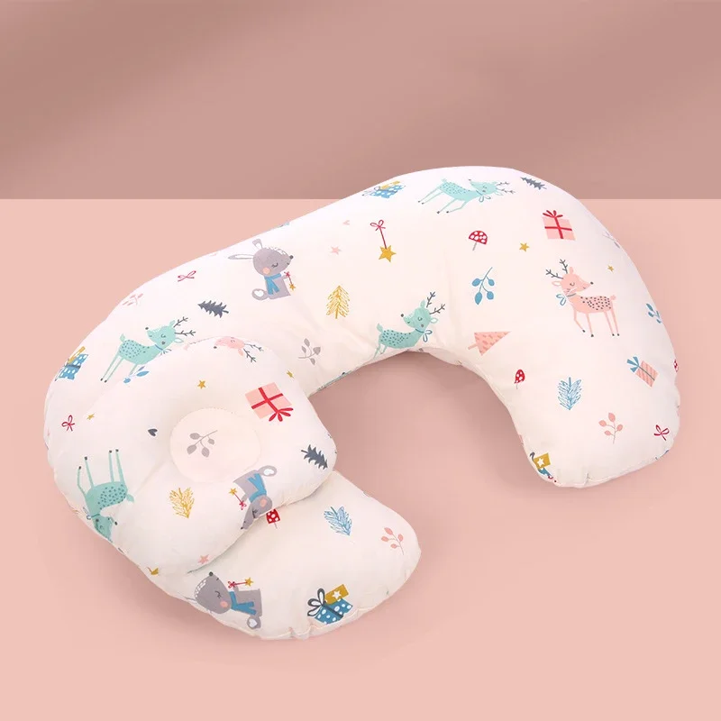 Newborn Breastfeeding Pillow Baby Printed Cotton Pregnant Woman Bedroom Pillow Washable Breathable Waist Guard Feeding