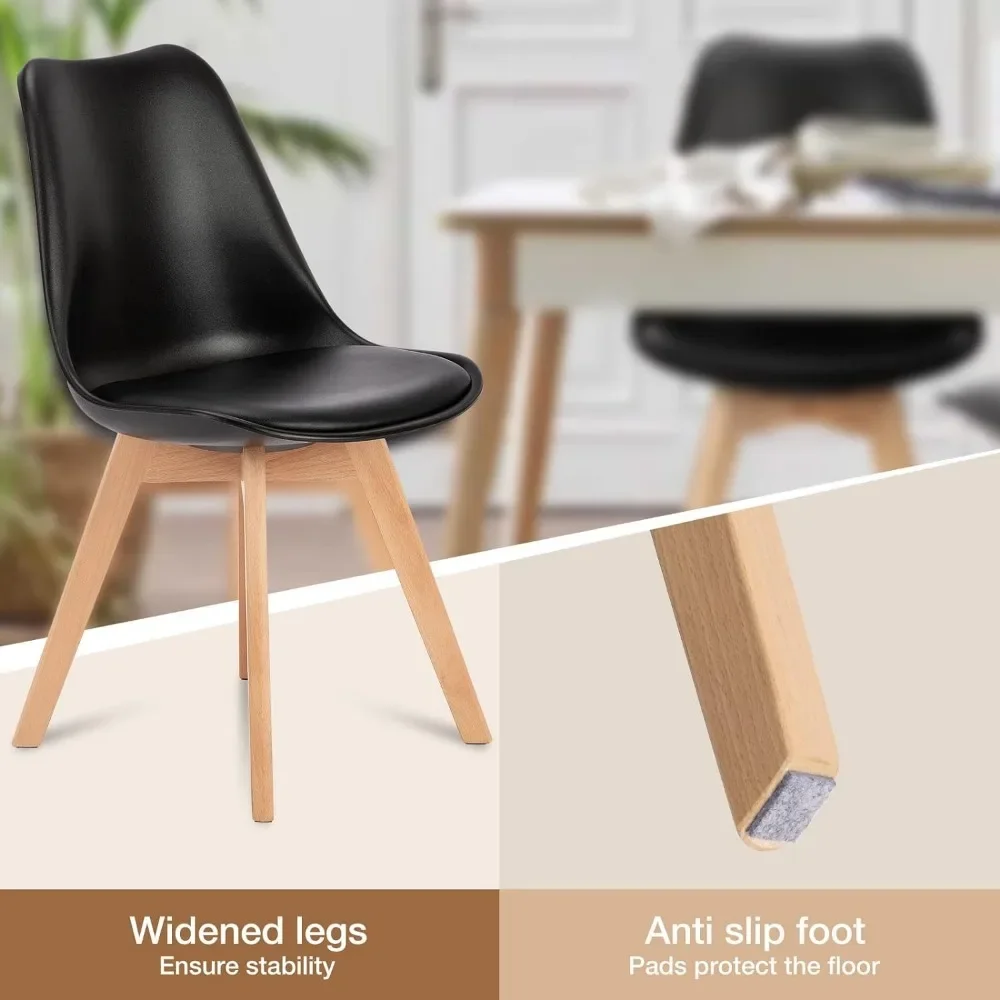 Dining Chair Dining Chairs Set of 4 Mid-Century Modern Dinning Chairs Living Room Bedroom Outdoor Lounge Chair PU Leather Cushion