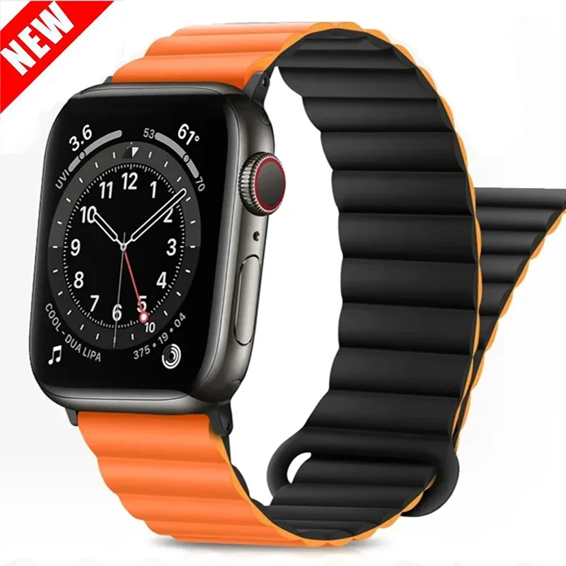 

Silicone Loop Strap For Apple Watch Magnetic Band Ultra 49MM 44mm 40mm 41mm 45mm iWatch series 8 7 6 SE 5 4 3 correas 42MM 38MM