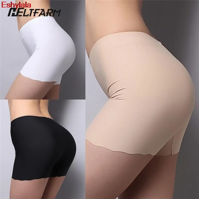 Women Safety Shorts Summer Elastic Waist Solid Color Lace Hem Breathable  Loose Ladies Under-Dress Slip Underwear Underpants Dail - AliExpress