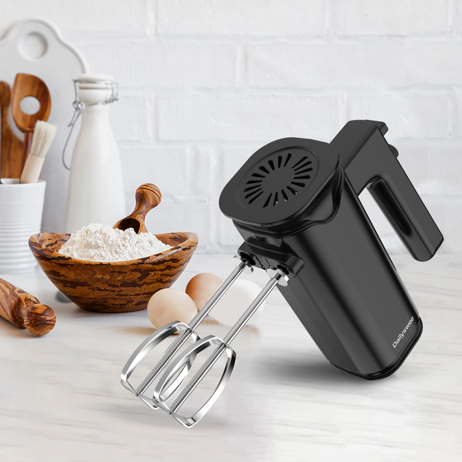 Dailyswee Electric Hand Mixer Double Head Egg Beater Knead Dough Home Appliances Kitchen