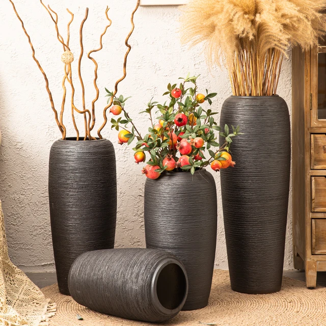 Ceramics Floor Black Vase Groot Decorative Aesthetic Tall