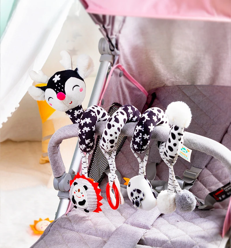 Baby Toy Stroller Spiral Activity Plush Hanging Rattle Toys Car Seat Toys Stroller Sensory Toy For 0 6 12 24 Months Newborn Gift - 6