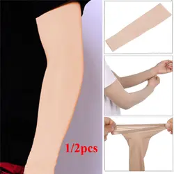 1/2 Pcs Skin Color Sun Protection Arm Warmer Compression Sleeves Forearm Concealer Tattoo Cover Up Long Sleeves