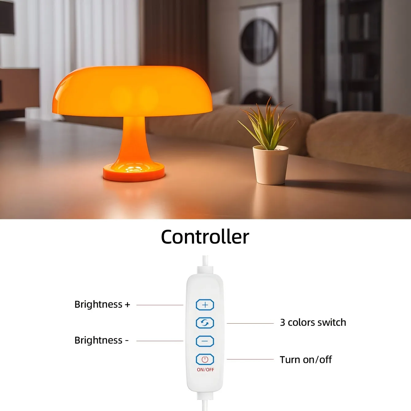 Lampe de table de chambre à coucher classique, lampe de chevet, designer danois, lampe de table décorative orange, moderne et facile, Kevin Art 3