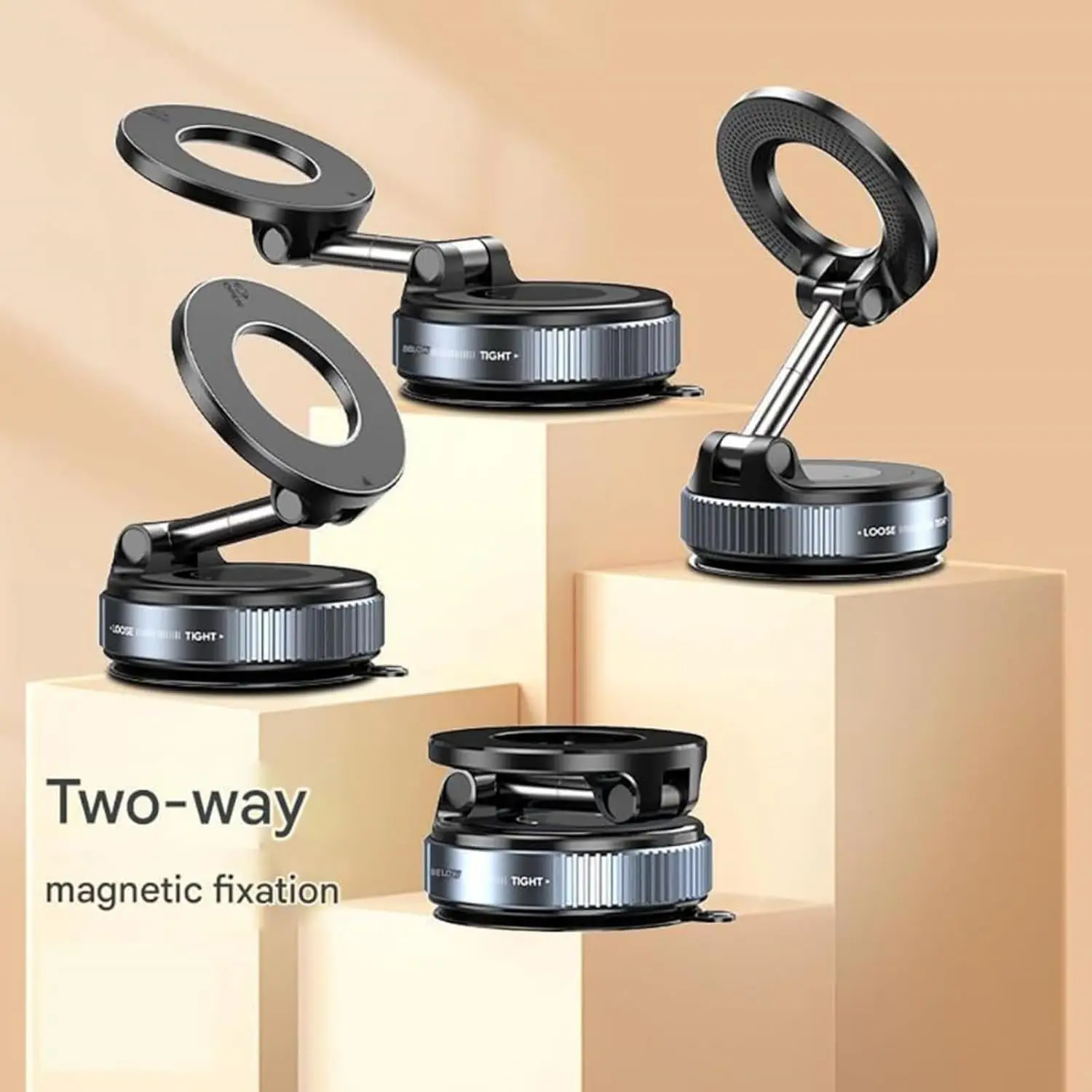 Premium Magnetic Phone Mount: 360° Rotatable, Multi-Angle, One-Hand Operation, Ideal