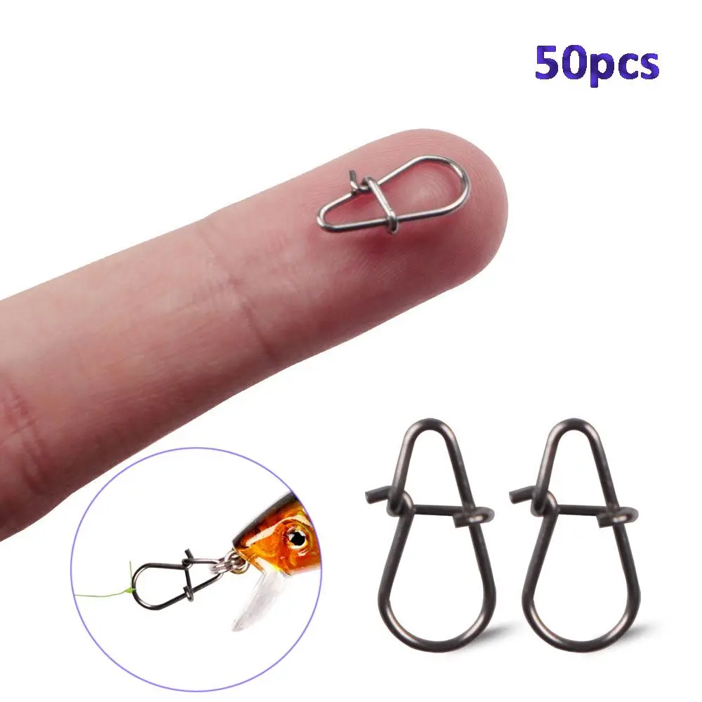 

Strong Outdoor 0.6mm Stainless Steel Fishing Accessories Swivel Solid Rings Pins Lure Connector Safety Snaps Fast Clip Lock