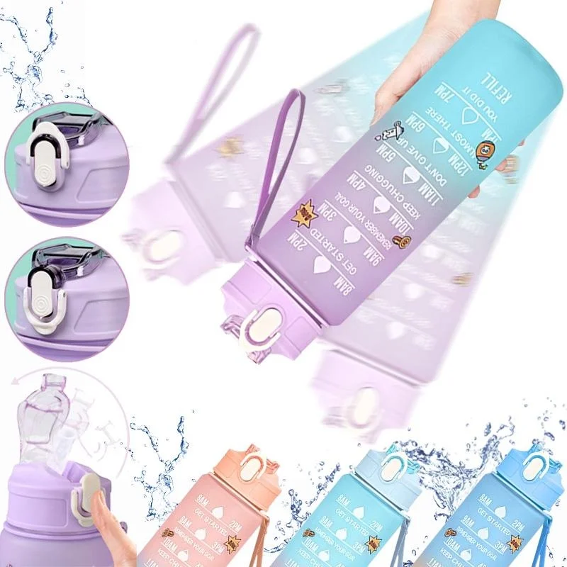 

900ML Sports Water Bottle Reusable Leak Proof Sports Bottle for School Gym Outdoor Sports Inspirational Water Bottle