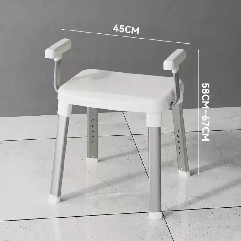Japanese Non-slip Elderly Bathroom Armchair, Bath Shower Stools, Non-punching Safe Space Aluminum Pregnant Women Bathroom Chairs