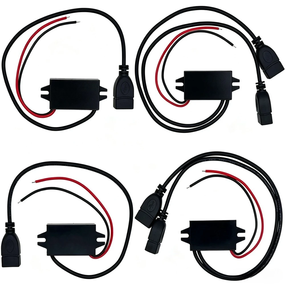 Waterproof Dual USB DC-DC Power Converter Module, 12V to 5V 3A 15W