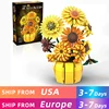 1009PCS Sunflower Building Blocks Flower Bouquet Vase Model Bricks Set Idea Home Decoration Kids Educational Toys Holiday Gifts 1