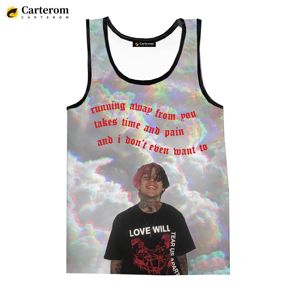 Rapper Lil Peep Fashion Hip Hop Men Tank Tops Sleeveless T-shirt Digital Printing Harajuku Beach Tops 3D Printed Oversized Tees