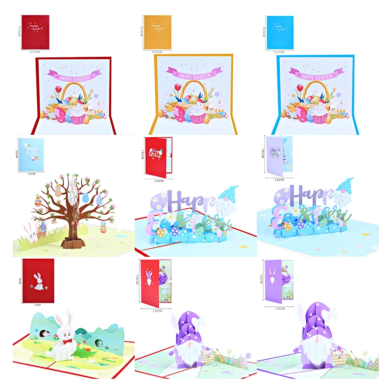 3D Easter Eggs Pop Up Holiday Greeting Card, Laser Cutting, Party Invitation, Bunny, Birthday Gifts, Sympathy Card