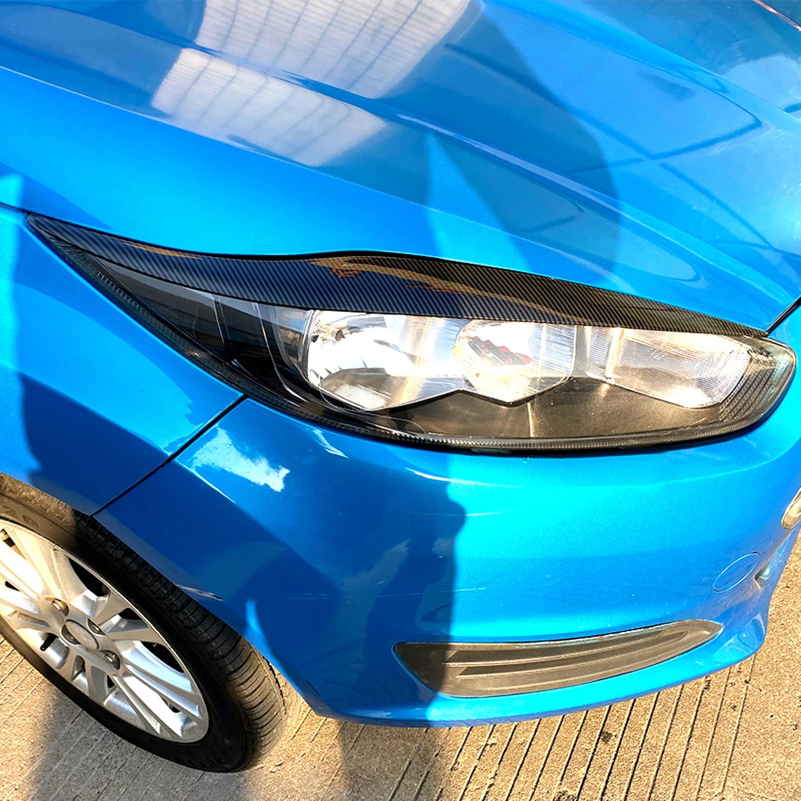 Auto Scheinwerfer Augenbraue Abdeckung Trim kopf licht lampe Aufkleber für  Ford Fiesta MK7 MK 7,5 2012-2017 - AliExpress