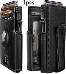 Sleek Men's Aluminum Bifold Wallet with Multi Card Slots (Black A)