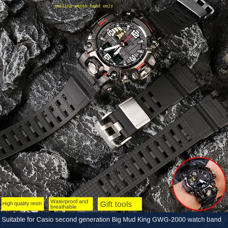Cinturino Per Orologio In Gomma Resina Adatto Per Cinturino Impermeabile Casio Di Seconda Generazione Big Mud King Gwg-2000 Serie Gwg-2040