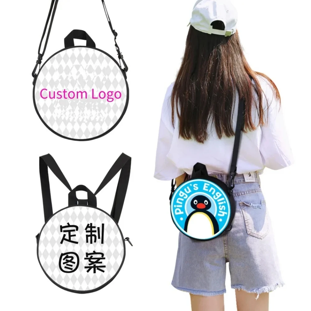 Thermal Sublimation Blank Printing Girls Small Backpack New Girls Travel Small Round Bag Summer Cute Kindergarten Schoolbag 6