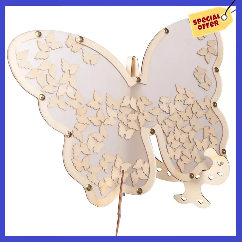 1 PCS DIY White Wedding Guest Book Alternativey Butterfly Frame Rustic Guest Book Alternative Wedding Signs