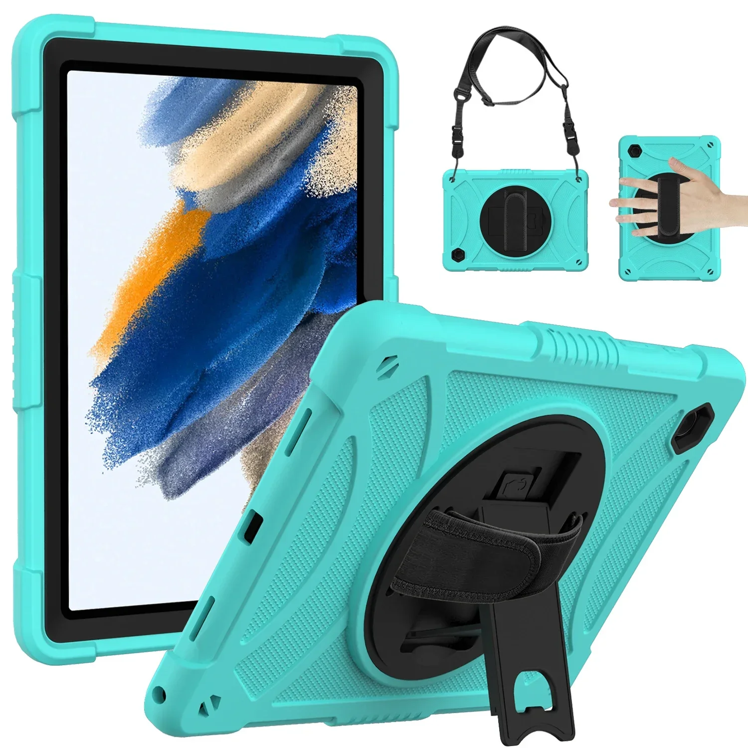 

Чехол для Samsung Galaxy Tab A8 10,5 X200 X205, чехол с вращающейся подставкой, противоударный чехол для телефона, ремешки, точные вырезы, оболочка