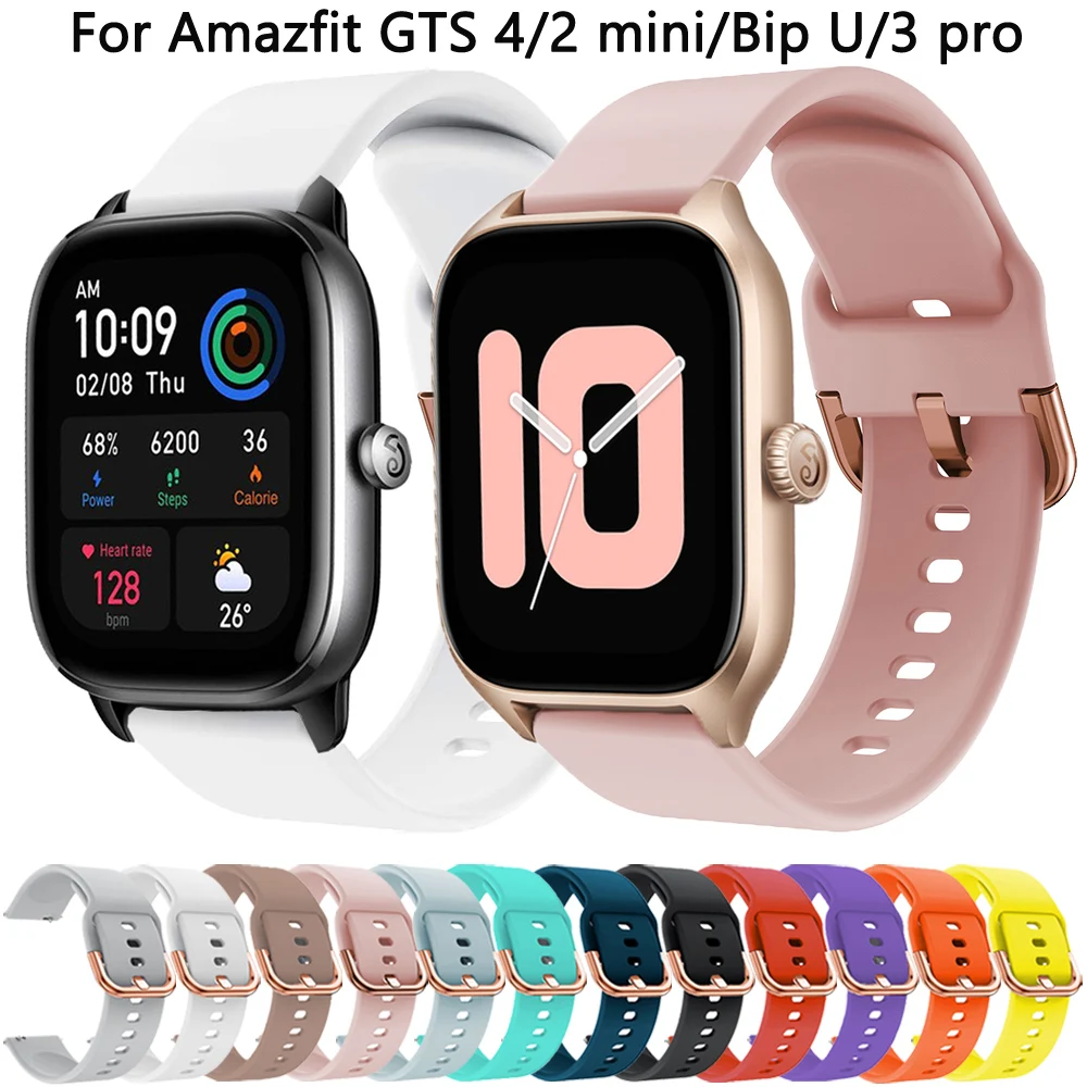 

Ремешок 20 мм для часов Huami Amazfit GTS 4 2 Mini, аксессуары для Amazfit GTS4 GTS2 Mini Bip U 3 Pro, браслет для наручных часов