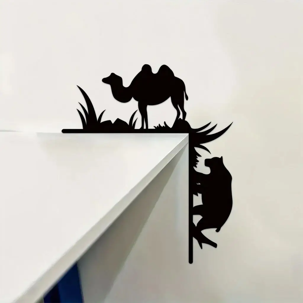 

Metal Camel And Bear Decorative Wall Stickers Door Corner Decorations Door Frame Corner Decor Iron Crafts