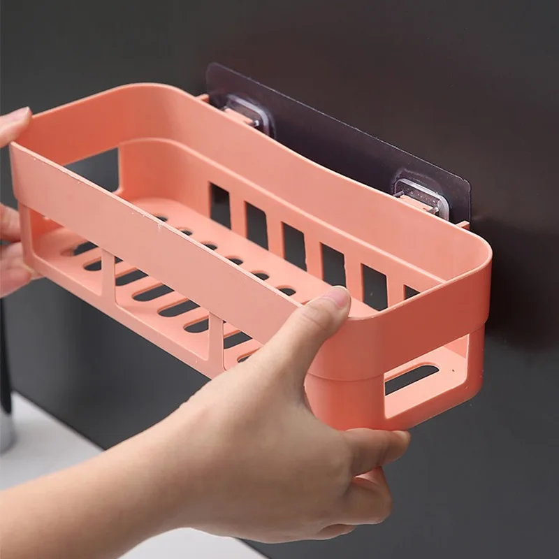 Bathroom Shelf Organizer Toilet Adhesive Shampoo Gel Storage Basket  Decoration Bathroom Corner Shower Shelf Rack Accessories 3