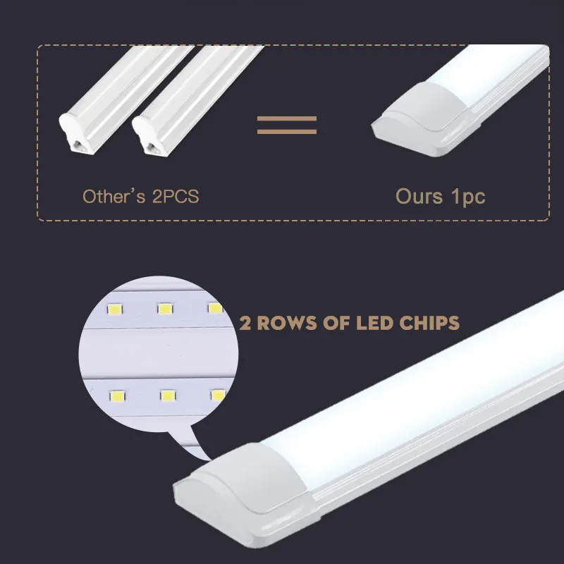 실내 홈 LED 램프 튜브 고휘도 90/120cm 선형 조명 바 220v 조명 전구 침실 부엌 캐비닛 램프 스트립