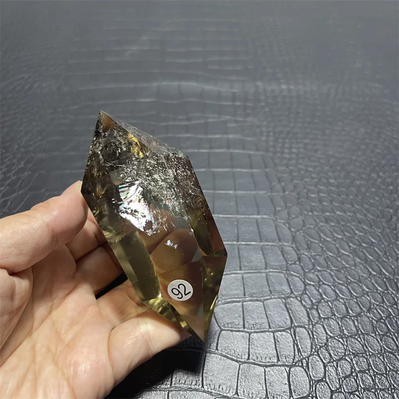 238g Rainbow Natural Smoky Citrine Quartz Crystal Hexagonal Double Terminated Points Wand Meditation Reiki Healing Stone 2