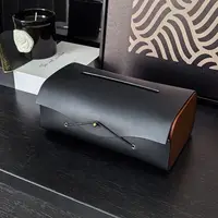 Light luxury Leather&Wooden Tissue Box Home Decor Living Room Paper Box Office Bedroom Hotel Napkin Holder Storage Organizer 1