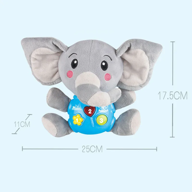 Boneka Mewah Musik Gajah Mainan Bayi Lucu Boneka Membuat Suara