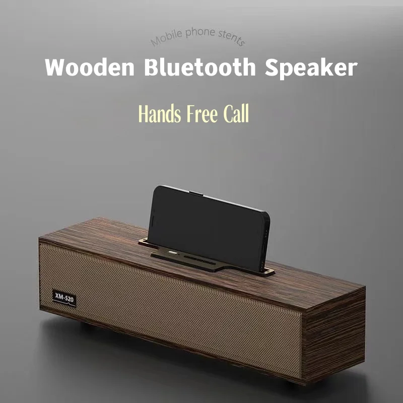 

Wireless Powerful Subwoofer Wooden Caixa De Som Bluetooth Speaker Dual Speakers Portable Sound Column Boombox with FM Radio AUX